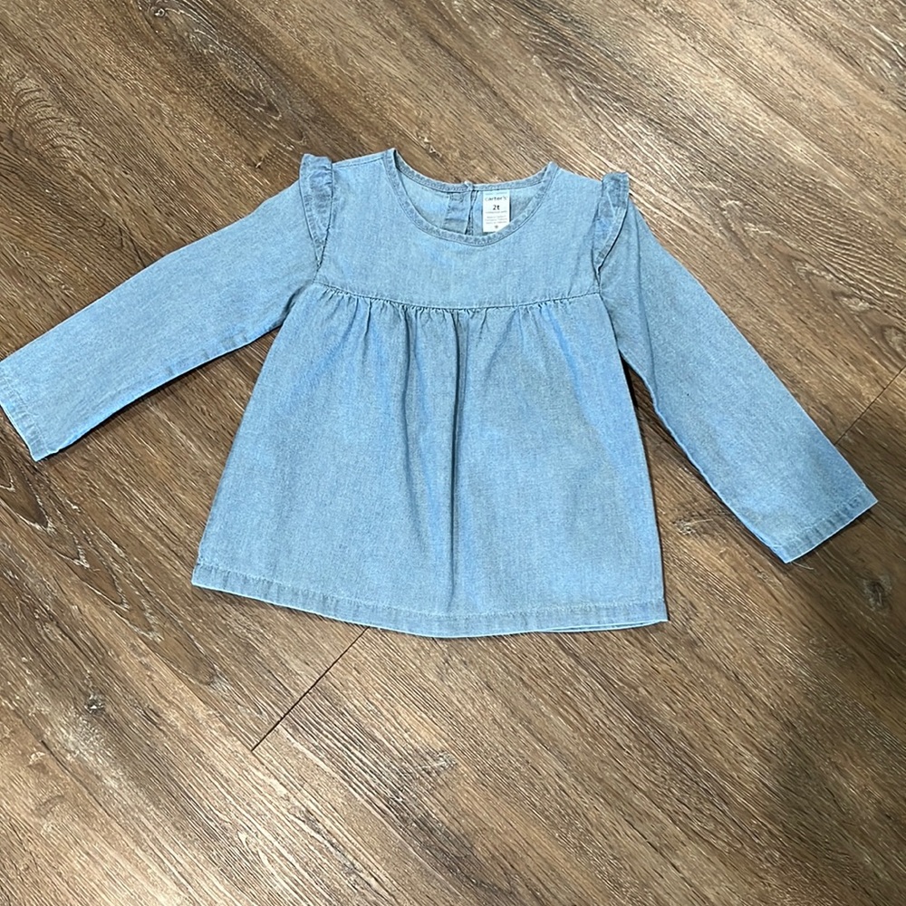 Carter’s Long Sleeve Denim Shirt-Size 2T